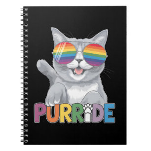 Purride Katt Solglasögon Gay Pride Regnbåge HBTQ Anteckningsbok