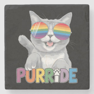 Purride Katt Solglasögon Gay Pride Regnbåge HBTQ Stenunderlägg