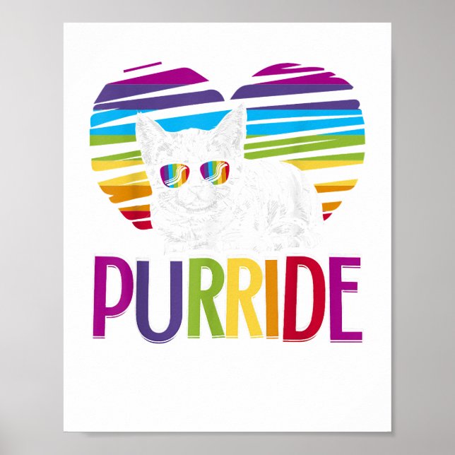 Purride LGBT Gay pride Cat LGBTQ Pride månad 2019 Poster (Framsidan)