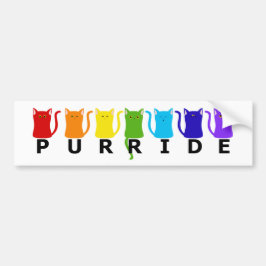PURRide PRIDE Cats Bumper Sticker Bildekal