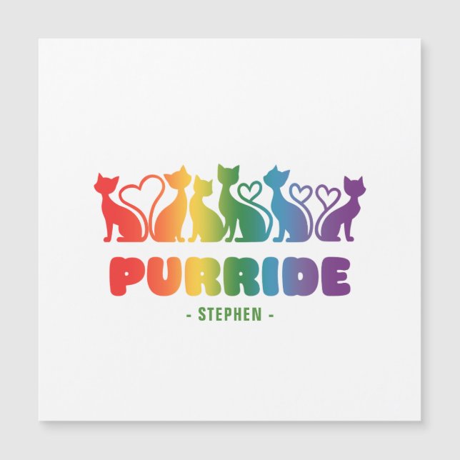 Purride - Rainbow Cat Silhouette LGBTQ+ Pride Pun (Framsida)