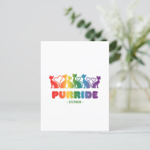 Purride - Rainbow Cat Silhouette LGBTQ+ Pride Pun Vykort