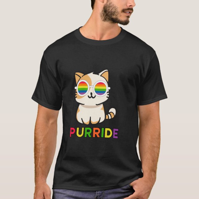 Purride ,regnbågar och katter T-shirt (Framsida)
