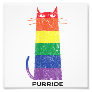 Purride Shirt LGBT Funny Gay pride Cat Sayed Grap Fototryck