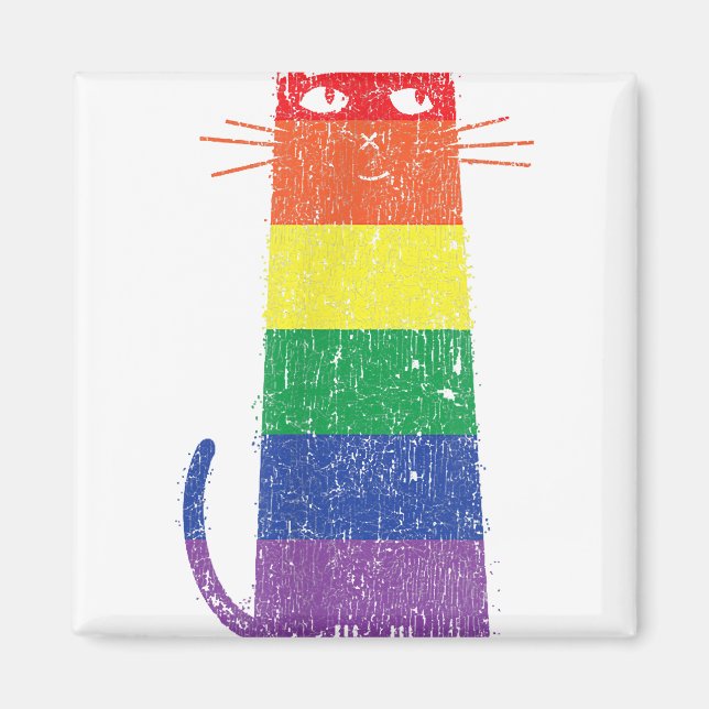 Purride Shirt LGBT Funny Gay pride Cat Sayed Grap Magnet (Framsidan)