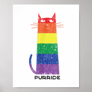 Purride Shirt LGBT Funny Gay pride Cat Sayed Grap Poster