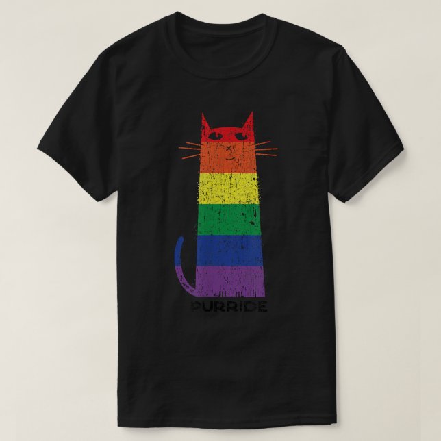 Purride Shirt LGBT Funny Gay pride Cat Sayed Grap T Shirt (Design framsida)