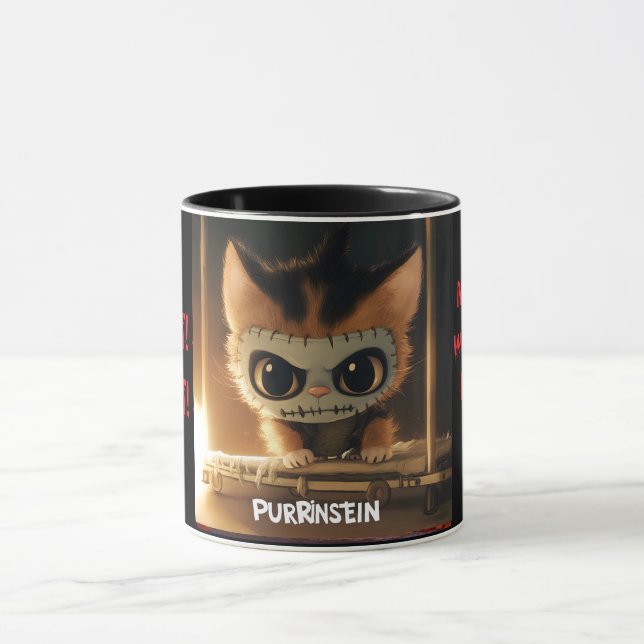 Purrinstein Rolig Halloween Katt Mugg (Center)