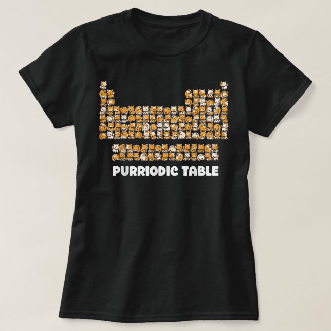 Purriodic Bord Kat Chemistry Pun Periodic Bord S S T Shirt (Design framsida)