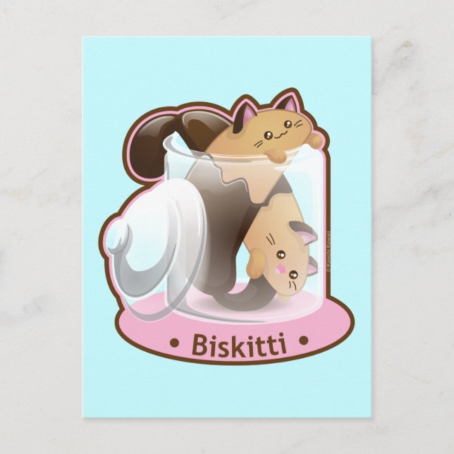 Purrista Pawfee: Biscotti Cats Vykort (Framsida)