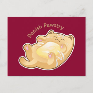 Purrista Pawfee: Cute Danish Pastry Cat Vykort