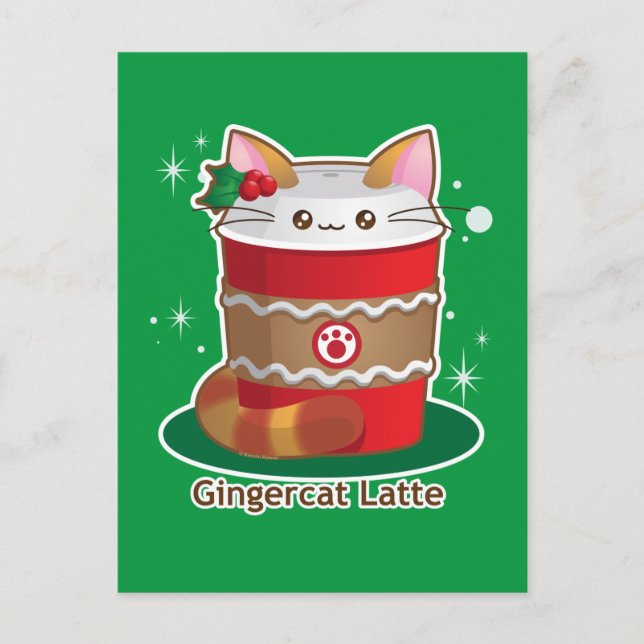 Purrista Pawfee: Cute Helgdag Ginger Cat Coffee Helg Vykort (Framsida)