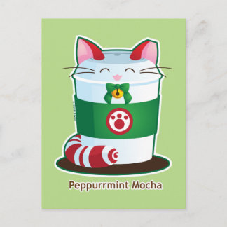 Purrista Pawfee - gullig helgdagkaffekatt Helg Vykort