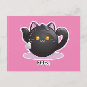 Purrista Pawfee: Kattunge Tea Pot Vykort