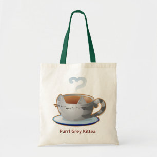 Purrista Pawfee: Mugg för grå färgkattungeTea Tygkasse