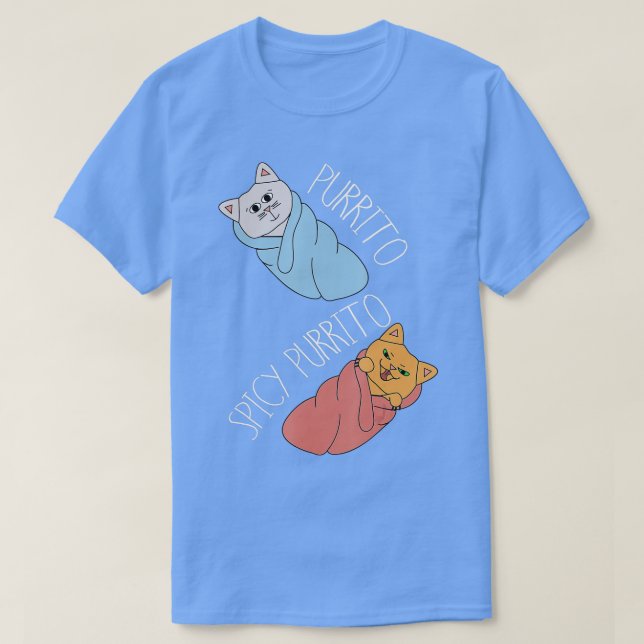 PURRITO BURRITO CA, Ludny Food Cats Älskare T Shirt (Design framsida)