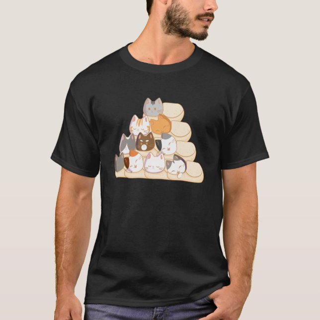Purrito Cat Burrito Mexican Food Egypten Pyramid T Shirt (Framsida)