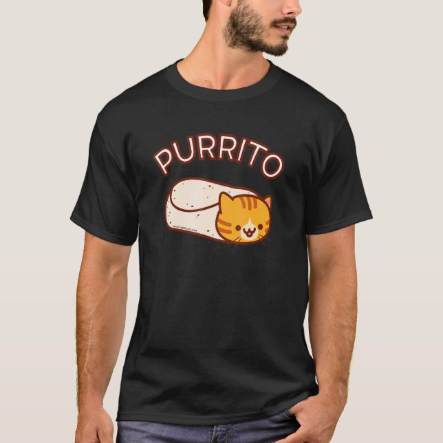 Purrito Cat Burrito Orange Tabby T Shirt (Framsida)