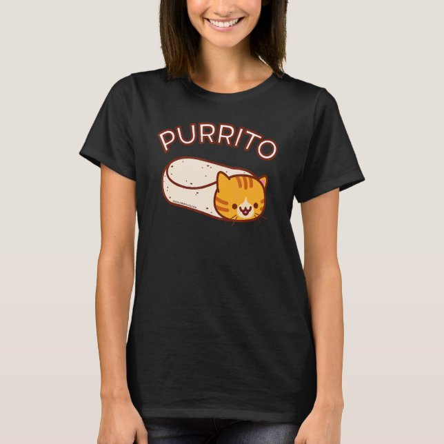 Purrito Cat Burrito Orange Tabby T Shirt (Framsida)
