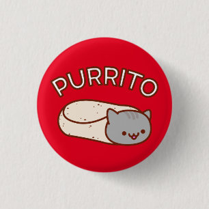 PURRITO Cat - Button - Kat Burrito Knapp