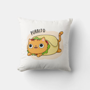 Purrito Funny Cat Burrito Pun Kudde