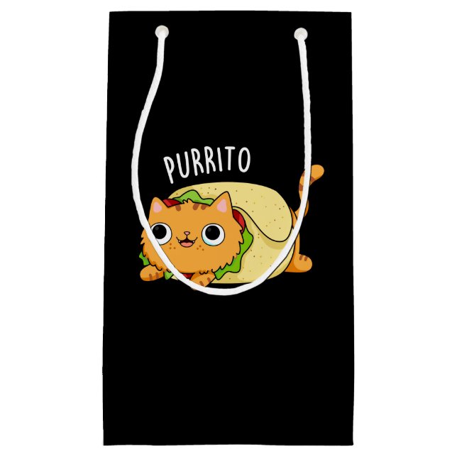 Purrito Funny Cat Burrito Pun Mörk BG (Framsidan)