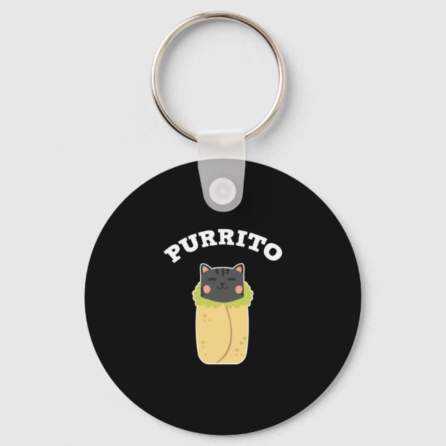 Purrito Funny Cat Pun Cat Lover Burrito Mexican Nyckelring (Framsida)