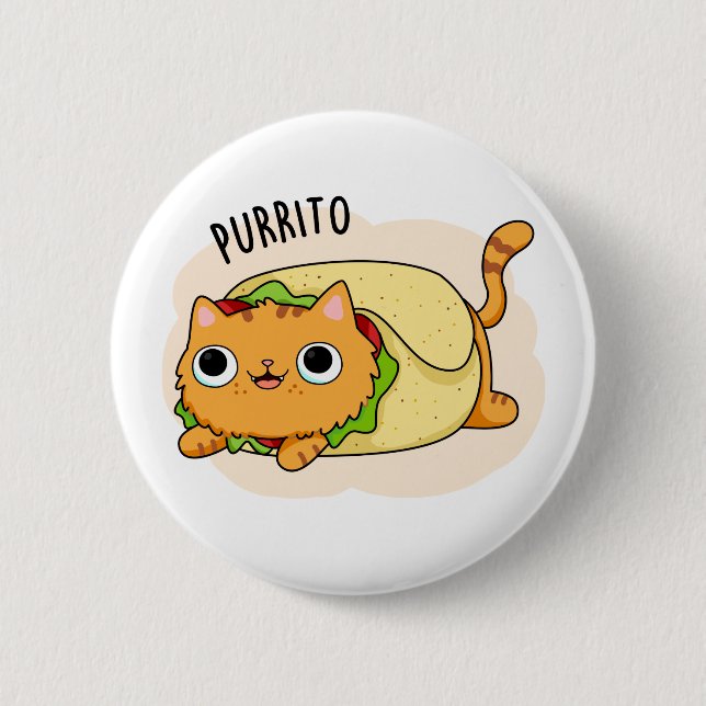 Purrito Funny Kattunge Burrito Pun Knapp (Framsida)