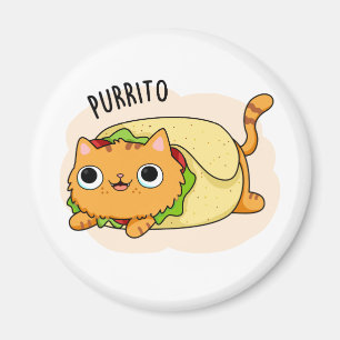 Purrito Funny Kattunge Burrito Pun Magnet