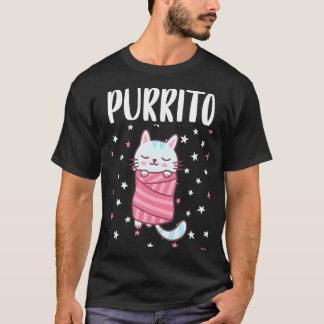 Purrito Funny Kawaii Cat in a Burrito Kattunge Kat T Shirt