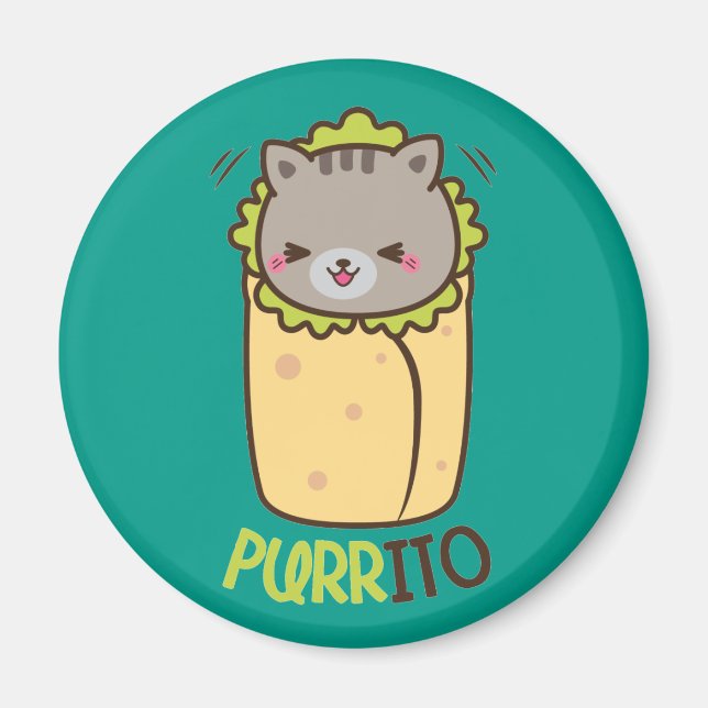 Purrito Kattunge Burrito Magnet (Framsidan)