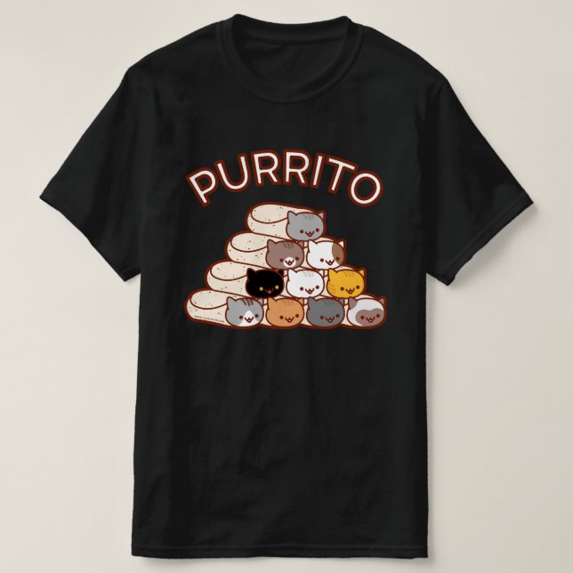 PURRITO PYRAMID Cat Burrito T-SHIRT (Design framsida)