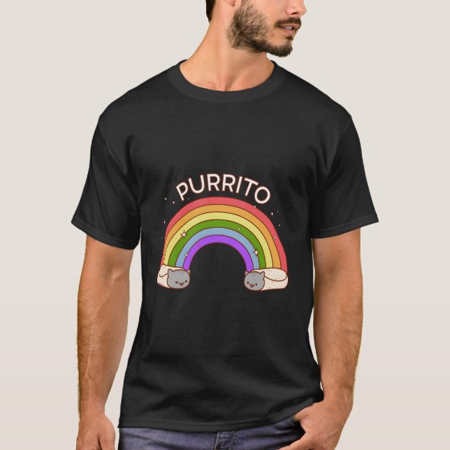 Purrito Rainbow T Shirt (Framsida)