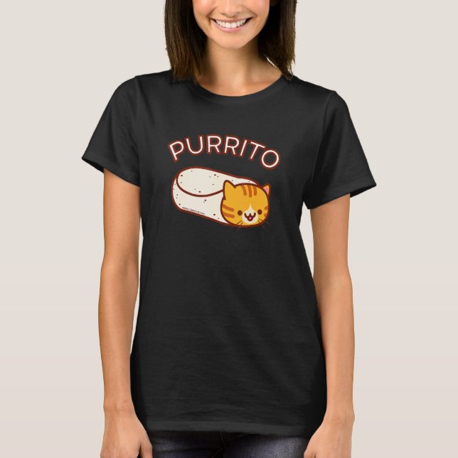 Purrito The Cat Burrito  Orange Tabby T Shirt (Framsida)