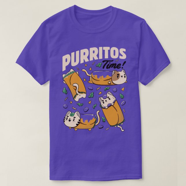 Purritos Time Burrito Cat Funny Mexican Food by To T Shirt (Design framsida)