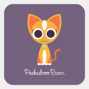 Purrl Cat Fyrkantigt Klistermärke