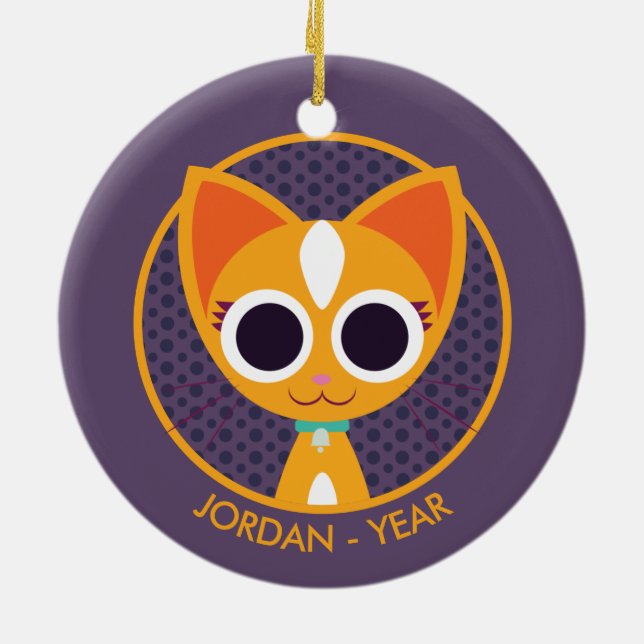 Purrl katten julgransprydnad keramik (Baksidan)