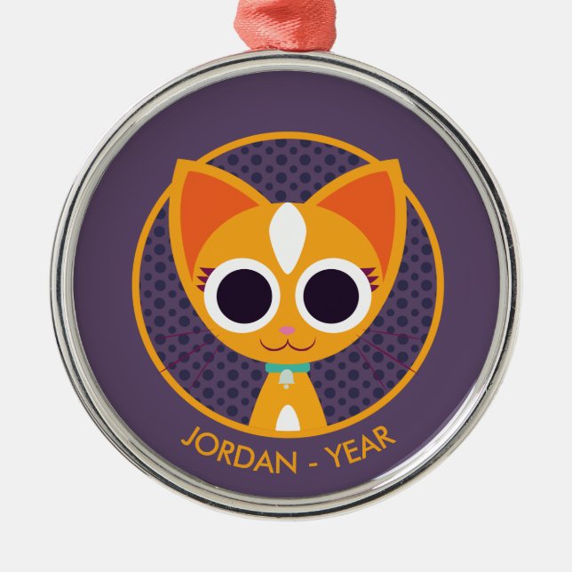 Purrl katten julgransprydnad metall (Framsidan)