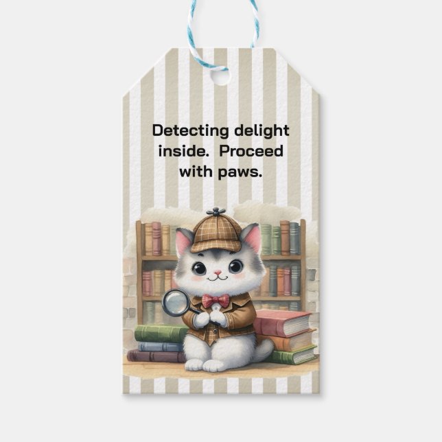 Purrlock Holmes-detektiv Kitten i Bibliotek Presentetikett (Framsidan)