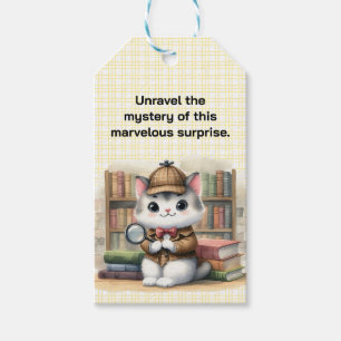 Purrlock Holmes Kitten Bibliotek Presentetikett