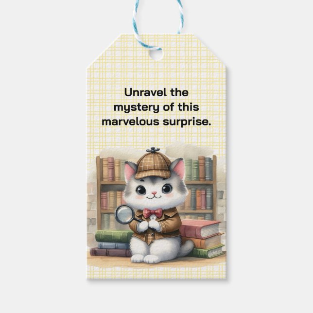 Purrlock Holmes Kitten Bibliotek Presentetikett (Framsidan)