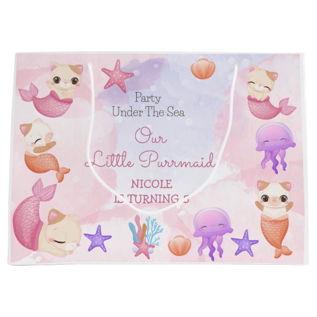 Purrmaid cat sjöjungfru söt flickfödelsedag (Framsidan)