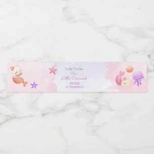 Purrmaid cat sjöjungfru söt flickfödelsedag vattenflaska etikett