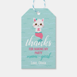 Purrmaid Sjöjungfru Kattunge Birthday Favor Presentetikett
