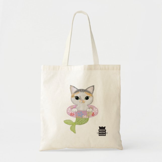 Purrmaid som lärer hur man simmar tygkasse (Framsidan)