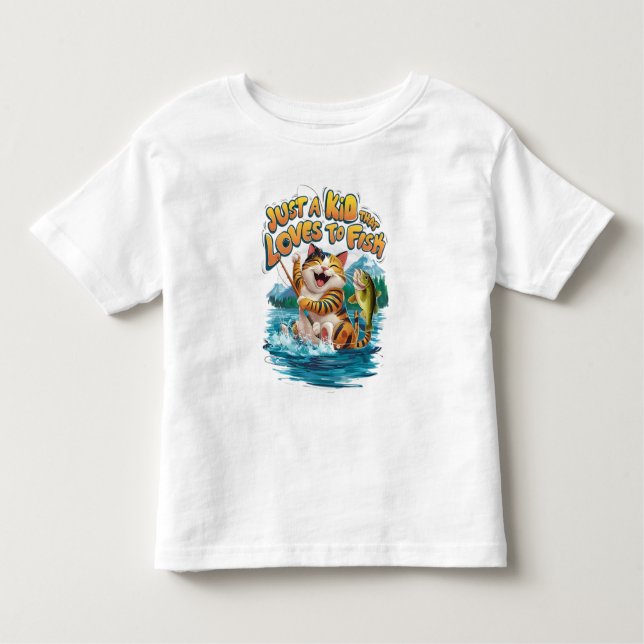 Purrning: Kattdjur Fiskermans Delight T Shirt (Framsida)