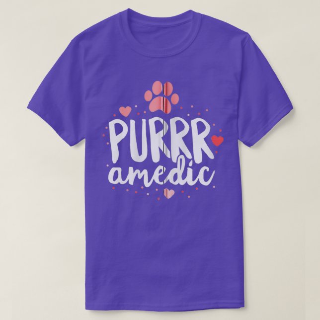 Purrramedic Sjukvårdare Cat Veterinarian Vet Tech T Shirt (Design framsida)