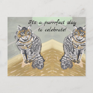 Purrrfect dag att fira Tabby-katt vykort