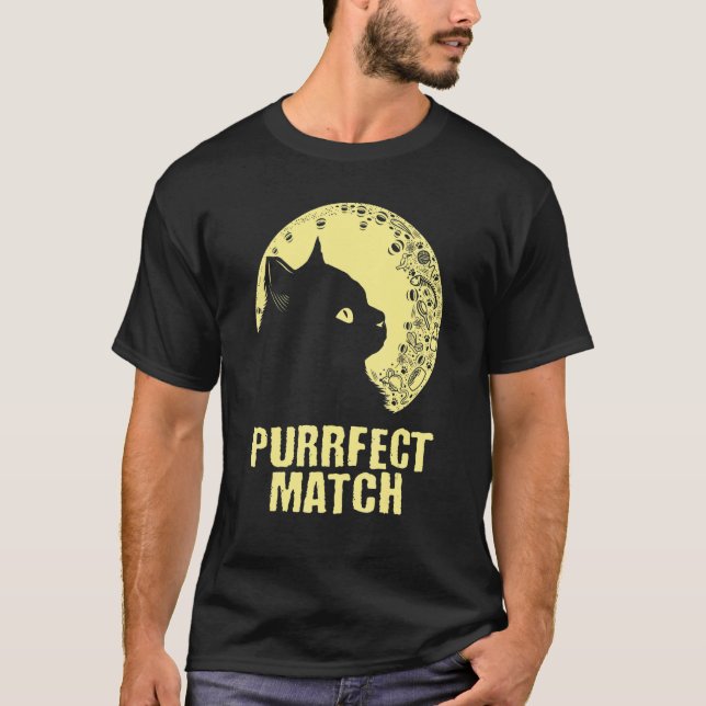 Purrrfect Match Cat Mom Couples Cat Dad  Anniversa T Shirt (Framsida)