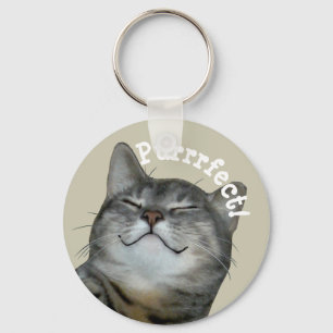 Purrrfect Smiling smug kattunge Nyckelring